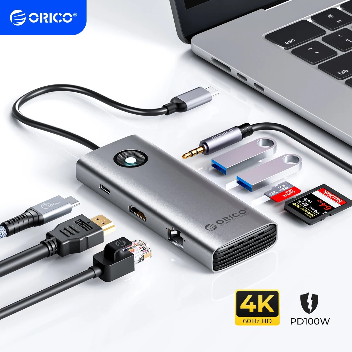 ORICO USB C Hub 10 in 1 — фото, цена, отзывы